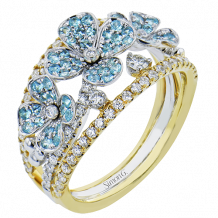 Simon G. Right Hand Ring 18k Gold (White, Yellow) 0.37 ct Paraiba Tourmaline 0.6 ct Diamond - LR2960-18K2T