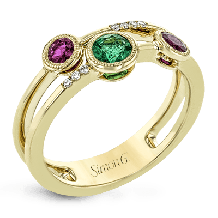 Simon G. Color Ring 18k Gold (Yellow) 0.61 ct Emerald, Ruby 0.04 ct Diamond - LR2287-18K