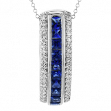 Simon G. Color Pendant 18k Gold (White) 1.1 ct Sapphire 0.3 ct Diamond - LP4677-18KW