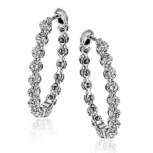 Simon G. Hoop Earring 18k Gold (White) 0.99 ct Diamond - LE4547-18K