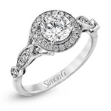 Simon G. 0.25 ctw Halo 18k White Gold Round Cut Engagement Ring - TR523-W-18KS