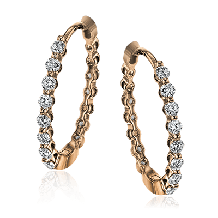 Simon G. Hoop Earring 18k Gold (Rose) 0.33 ct Diamond - LE4546-R-18K