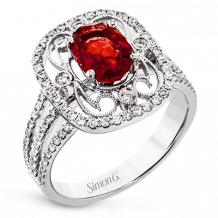 Simon G. Color Ring 18k Gold (White) 2.06 ct Rubellite 0.54 ct Diamond - TR610-18K