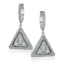 Simon G. Earring 18k Gold (White) 1 ct Diamond - LE4559-18K