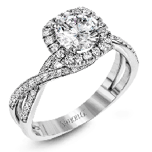Simon G. 0.29 ctw Criss Cross 18k White Gold Round Cut Engagement Ring - MR1394-A-W-18KS