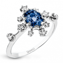 Simon G. Color Ring 18k Gold (White) 1.22 ct Sapphire 0.28 ct Diamond - LR2262-18K