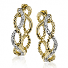 Simon G. Hoop Earring 18k Gold (White, Yellow) 0.16 ct Diamond - LE4556-Y-18K