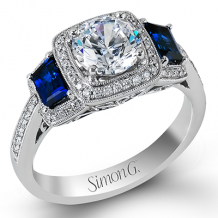Simon G. 18k White Gold Round Cut Engagement Ring - MR2247-W-18KS