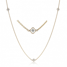 Simon G. Necklace 18k Gold (White, Yellow) 0.08 ct Diamond - CH114-Y-18K