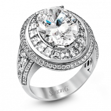 Simon G. Halo Platinum White Oval Cut Engagement Ring - MR2182-W-PLS