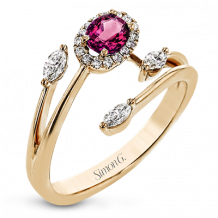 Simon G. Color Ring 18k Gold (Rose, White) 0.43 ct Spinel 0.07 ct Diamond - LR2265-R-18K-S