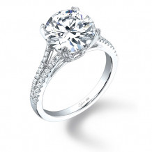 0.33tw Semi-Mount Engagement Ring With 1ct Round Head - sy098