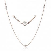 Simon G. Necklace 18k Gold (Rose, White) 0.08 ct Diamond - CH114-R-18K