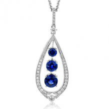 Simon G. Color Pendant 18k Gold (White) 1.57 ct Sapphire 0.31 ct Diamond - TP261-A-18K