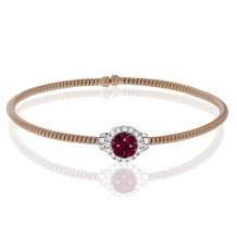 Simon G. Bangle 18k Gold (Rose, White) 0.4 ct Ruby 0.27 ct Diamond - MB1590-18K