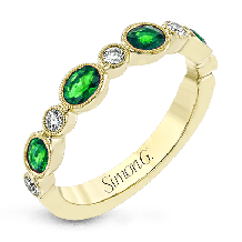 Simon G. Color Ring 18k Gold (Yellow) 0.65 ct Emerald 0.15 ct Diamond - LR2462-Y-18K