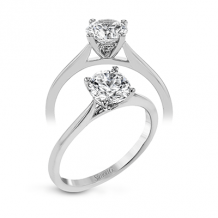 Simon G. Straight 18k White Gold Round Cut Engagement Ring - MR2954-W-18KS