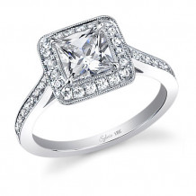 0.38tw Semi-Mount Engagement Ring With 1ct Princess Head - sy310 pr