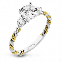 Simon G. Bridal Set 18k Two Tone Gold Round Cut Engagement Ring - LR2637-2T-18KS