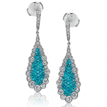 Simon G. Color Earring 18k Gold (White) 0.83 ct Paraiba Tourmaline 2.25 ct Diamond - LP4311-18K