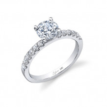 0.28tw Semi-Mount Engagement Ring With 1ct Rb Head - sy761