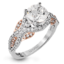 Simon G. 0.42 ctw Straight 18k Two Tone Gold Round Cut Engagement Ring - DR349-WR-18KS