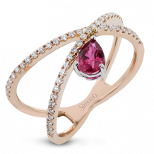 Simon G. Color Ring 18k Gold (Rose) 0.61 ct Ruby 0.22 ct Diamond - TR794-18K