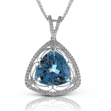 Simon G. Color Pendant 18k Gold (White) 9.42 ct Aquamarine 0.41 ct Diamond - TP291-18KW-S