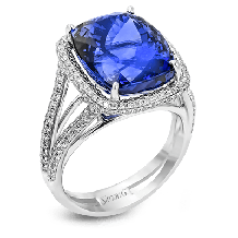 Simon G. Color Ring 18k Gold (White) 14.25 ct Tanzanite 0.89 ct Diamond - MR1786-18K-S