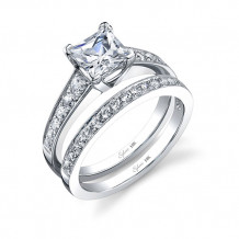 0.34tw Semi-Mount Engagement Ring With 1ct Princess Head - sy708 pr