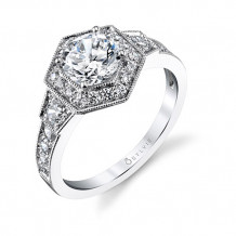 0.58tw Semi-Mount Engagement Ring With 1ct Round Head - s1235