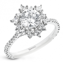 Simon G. Halo 18k White Gold Round Cut Engagement Ring - LR2846-W-18KS