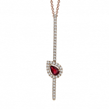 Simon G. Color Pendant 18k Gold (Rose) 0.27 ct Ruby 0.25 ct Diamond - LP4576-R-18K-S