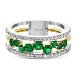 Simon G. Color Ring 18k Gold (White, Yellow) 0.45 ct Emerald 0.38 ct Diamond - LR2303-Y-18K photo2