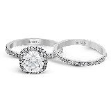 Simon G. 0.50 ctw Bridal Set 18k White Gold Round Cut Engagement Ring - MR1840-A-W-18KSET photo2