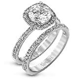 Simon G. 0.50 ctw Bridal Set 18k White Gold Round Cut Engagement Ring - MR1840-A-W-18KSET photo