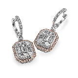 Simon G. Earring 18k Gold (Rose, White) 4.56 ct Diamond - ME2061-18KRW photo