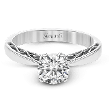 Simon G. Straight 18k White Gold Round Cut Engagement Ring - MR2955-W-18KS photo2