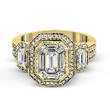 Simon G. 1.01 ctw Halo 18k Yellow Gold Emerald Cut Engagement Ring - LP1996-Y-18K photo2