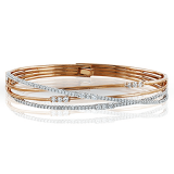 Simon G. Bangle 18k Gold (Rose, White) 1.51 ct Diamond - MB1553-18K photo