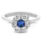 Simon G. Color Ring 18k Gold (White) 0.3 ct Sapphire 0.66 ct Diamond - LR1177-18K photo2