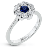 Simon G. Color Ring 18k Gold (White) 0.3 ct Sapphire 0.66 ct Diamond - LR1177-18K photo