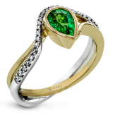 Simon G. Color Ring 18k Gold (White, Yellow) 0.59 ct Emerald 0.15 ct Diamond - MR3001-18K-S photo