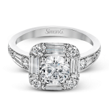Simon G. Bridal Set 18k White Gold Round Cut Engagement Ring - MR2620-W-18KS photo2