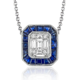 Simon G. Color Pendant 18k Gold (White) 0.73 ct Sapphire 0.17 ct Diamond - LP4555-18K photo