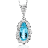 Simon G. Color Pendant 18k Gold (White) 3.25 ct Paraiba Tourmaline, Paraiba 1.05 ct Diamond - LP3016-18KW photo