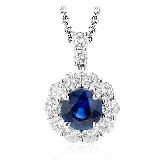 Simon G. Color Pendant 18k Gold (White) 1.14 ct Sapphire 0.73 ct Diamond - MP2047-18K-S photo