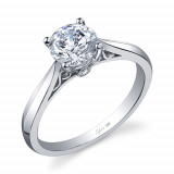 0.03tw Semi-Mount Engagement Ring With 1ct Round Head - sy904 photo