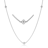 Simon G. Necklace 18k Gold (White) 0.08 ct Diamond - CH114-18K photo