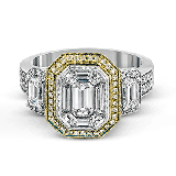Simon G. 1.01 ctw Halo 18k Two Tone Gold Emerald Cut Engagement Ring - LP1996-2T-18K photo2